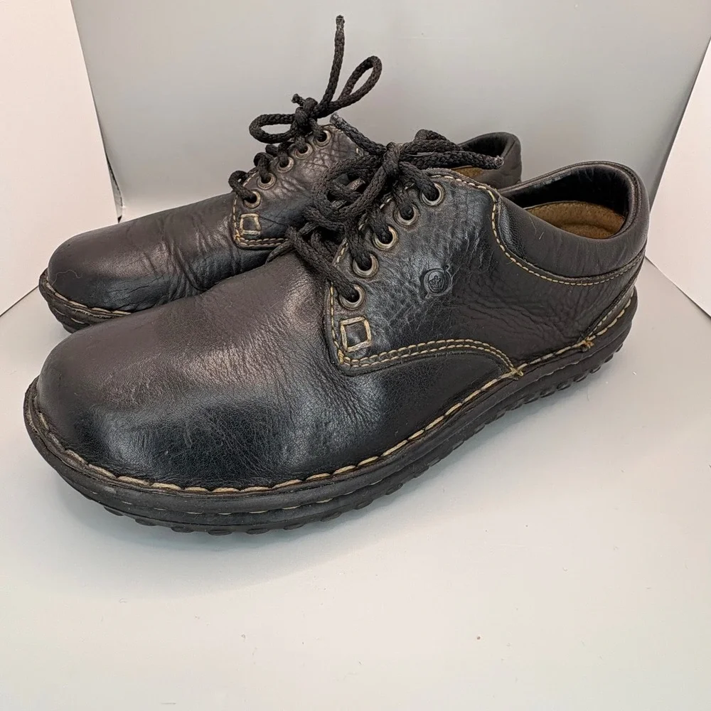 Born vintage Black Leather Oxford Lace Up Shoes  Round Toe Womens 6.5